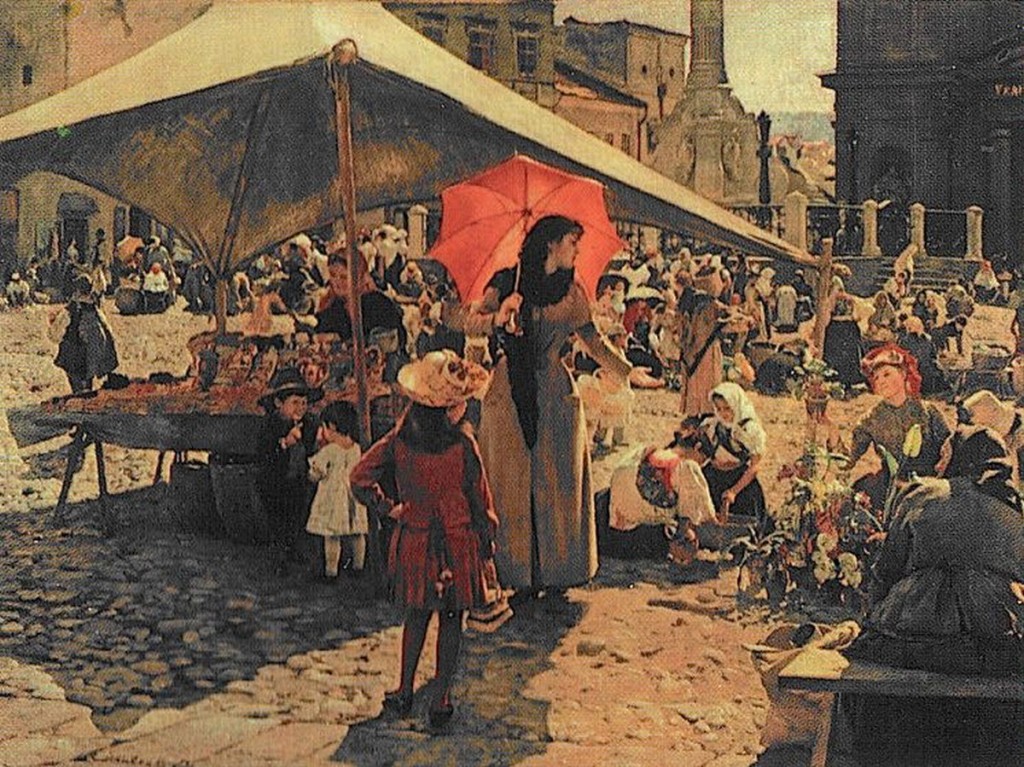 Skuteczky Döme (1850–1921): Piac Besztercebányán