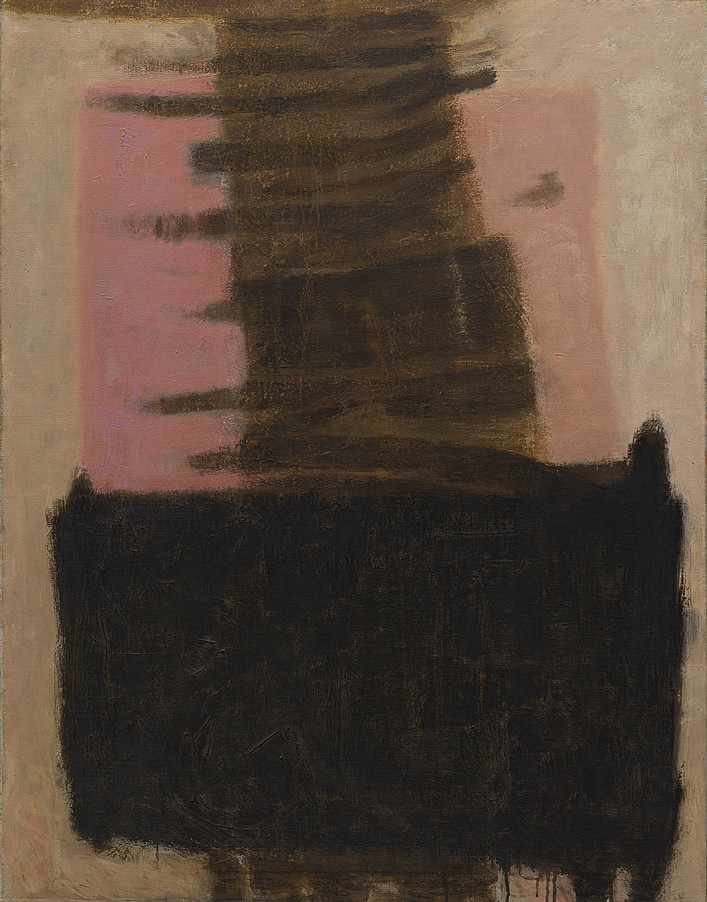 Adja Yunkers: Composition in Black & Ochre (1957, olaj, vászon, 123,2×96,2 cm)